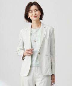 L size ONWARD(大きいサイズ) / エルサイズオンワード テーラードジャケット | 【セットアップ対応】セルロースリネンストレッチ テーラード ジャケット