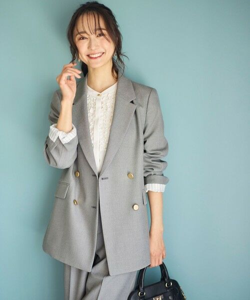 L size ONWARD(大きいサイズ) / エルサイズオンワード テーラードジャケット | 【洗える】褒めらレディテーラード ジャケット | 詳細1