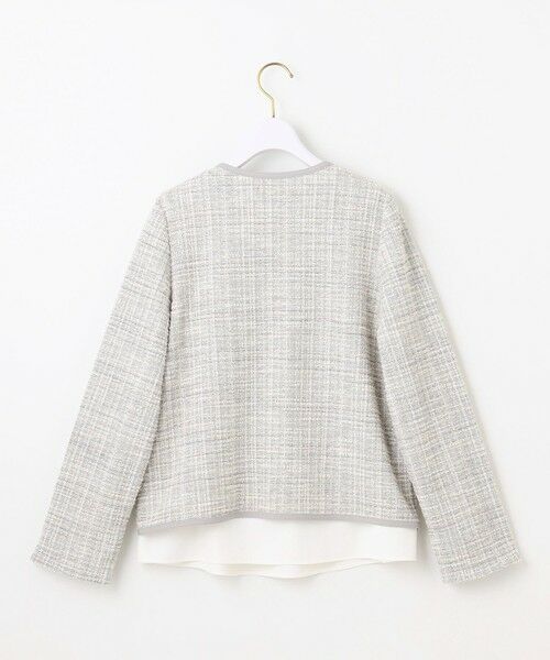 L size ONWARD(大きいサイズ) / エルサイズオンワード ノーカラージャケット | 【2SET】ウォッシャブルジャケット × ブラウス セット | 詳細4