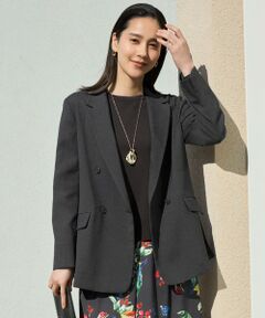 L size ONWARD(大きいサイズ) / エルサイズオンワード テーラードジャケット | 【ドラマ「明日はもっと いい日になる」着用】【セットアップ対応・接触冷感・洗える】リネンライクシンセティックテーラード ジャケット