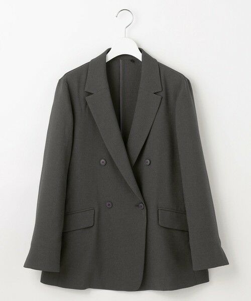 L size ONWARD(大きいサイズ) / エルサイズオンワード テーラードジャケット | 【ドラマ「明日はもっと いい日になる」着用】【セットアップ対応・接触冷感・洗える】リネンライクシンセティックテーラード ジャケット | 詳細7