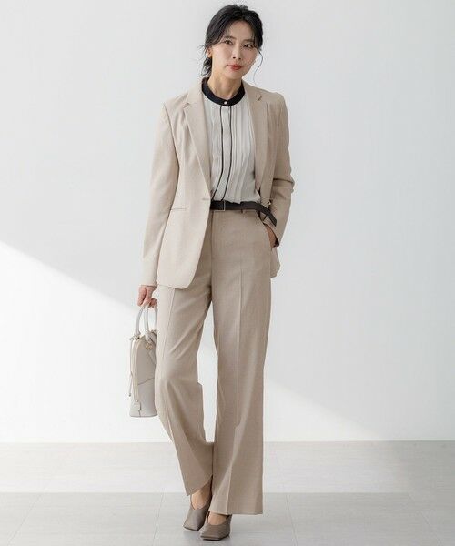 L size ONWARD(大きいサイズ) / エルサイズオンワード テーラードジャケット | 【セットアップ対応/防シワ性/洗える】アイアスマットストレッチ テーラード ジャケット | 詳細4