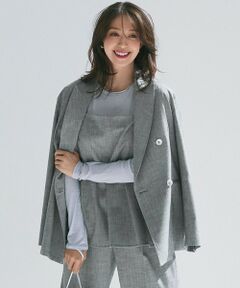 L size ONWARD(大きいサイズ) / エルサイズオンワード テーラードジャケット | 【セットアップ対応】スラブツイードストレッチ ジャケット