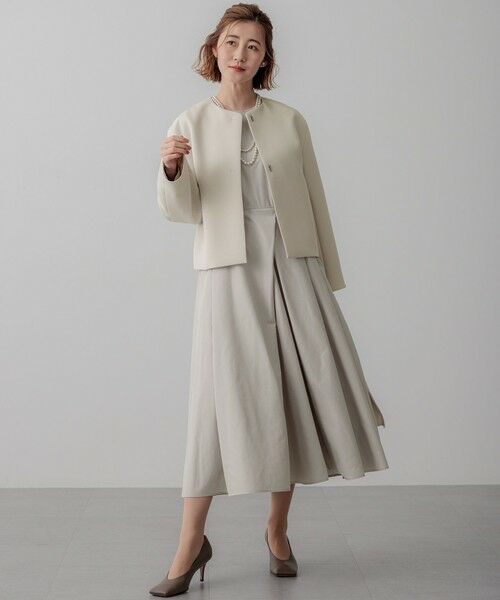 L size ONWARD(大きいサイズ) / エルサイズオンワード ノーカラージャケット | 【VERYコラボ】ストレッチトリプルクロス ノーカラージャケット | 詳細2