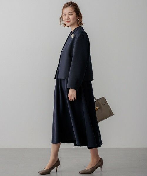 L size ONWARD(大きいサイズ) / エルサイズオンワード ノーカラージャケット | 【VERYコラボ】ストレッチトリプルクロス ノーカラージャケット | 詳細7