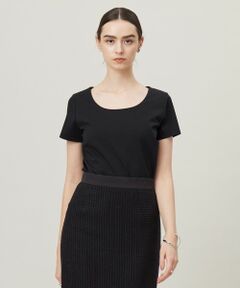 L size ONWARD(大きいサイズ) / エルサイズオンワード カットソー | 【洗える】 スーペリアジャージー Uネック半袖プルオーバー