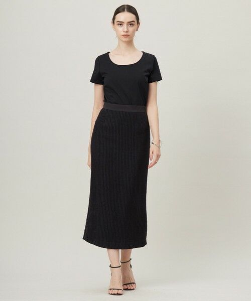 L size ONWARD(大きいサイズ) / エルサイズオンワード カットソー | 【洗える】 スーペリアジャージー Uネック半袖プルオーバー | 詳細1