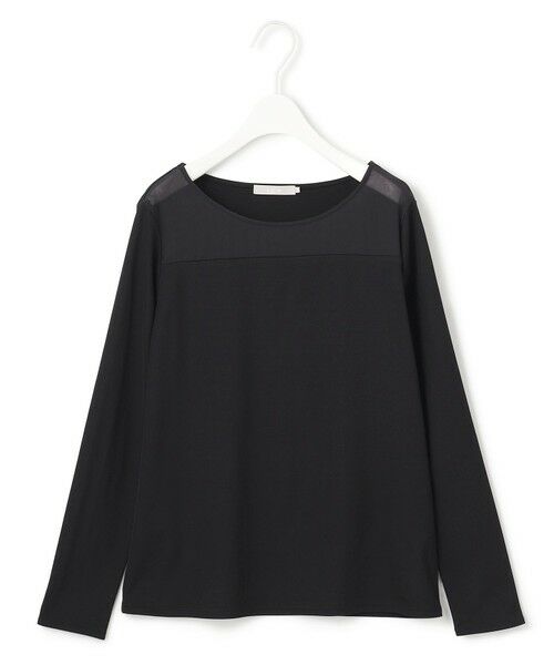 L size ONWARD(大きいサイズ) / エルサイズオンワード カットソー | 【洗える】 PlaXフィラメントジャージー シアーコンビカットソー | 詳細7