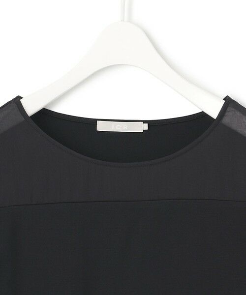 L size ONWARD(大きいサイズ) / エルサイズオンワード カットソー | 【洗える】 PlaXフィラメントジャージー シアーコンビカットソー | 詳細9