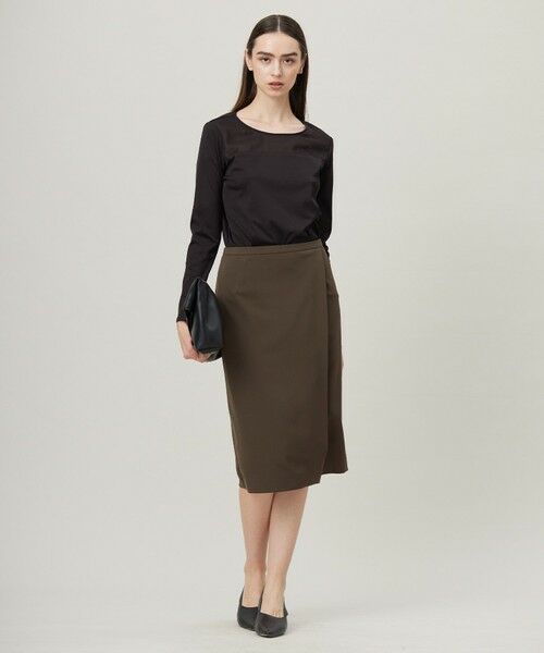 L size ONWARD(大きいサイズ) / エルサイズオンワード カットソー | 【洗える】 PlaXフィラメントジャージー シアーコンビカットソー | 詳細2