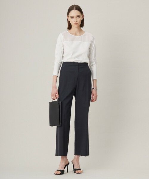 L size ONWARD(大きいサイズ) / エルサイズオンワード カットソー | 【洗える】 PlaXフィラメントジャージー シアーコンビカットソー | 詳細13