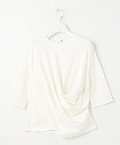 L size ONWARD(大きいサイズ) / エルサイズオンワード カットソー | 【SLOW/一部店舗限定】MVSコットン カシュクール 5分丈 Tシャツ | 詳細2