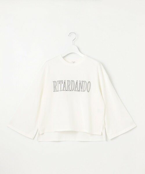 L size ONWARD(大きいサイズ) / エルサイズオンワード カットソー | 【SLOW/一部店舗限定】MVSコットン フレア袖 ロゴTシャツ | 詳細2