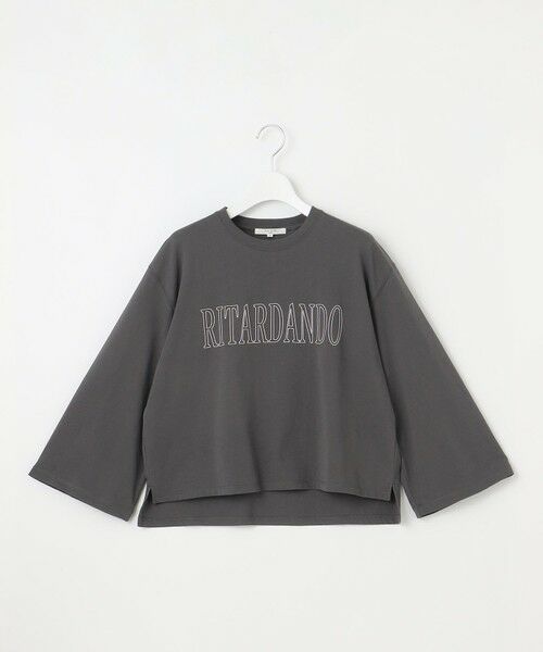 L size ONWARD(大きいサイズ) / エルサイズオンワード カットソー | 【SLOW/一部店舗限定】MVSコットン フレア袖 ロゴTシャツ | 詳細3
