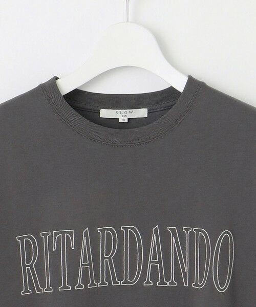 L size ONWARD(大きいサイズ) / エルサイズオンワード カットソー | 【SLOW/一部店舗限定】MVSコットン フレア袖 ロゴTシャツ | 詳細4