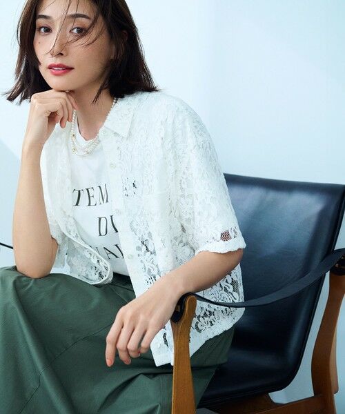 L size ONWARD(大きいサイズ) / エルサイズオンワード カットソー | 【SLOW/一部店舗限定】MVSコットン  ロゴTシャツ | 詳細2