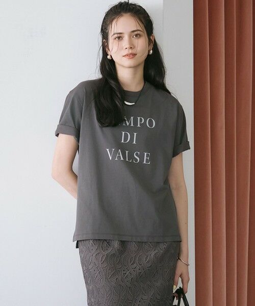 L size ONWARD(大きいサイズ)/エルサイズオンワード 【SLOW/一部店舗限定】MVSコットン ロゴTシャツ グレーxライトグレーロゴ 44 L size ONWARD(大きいサイズ)/エルサイズオンワード 【SLOW/一部店舗限定】MVSコットン ロゴTシャツ グレーxライトグレーロゴ 44