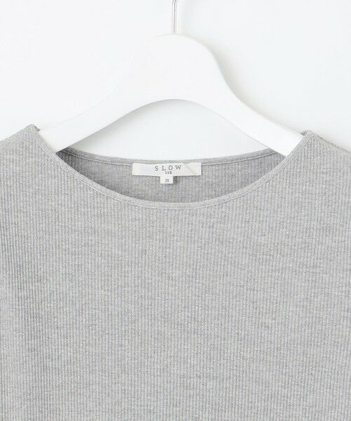 L size ONWARD(大きいサイズ) / エルサイズオンワード カットソー | 【SLOW/一部店舗限定】ラメリブジャージー ロングTシャツ | 詳細9