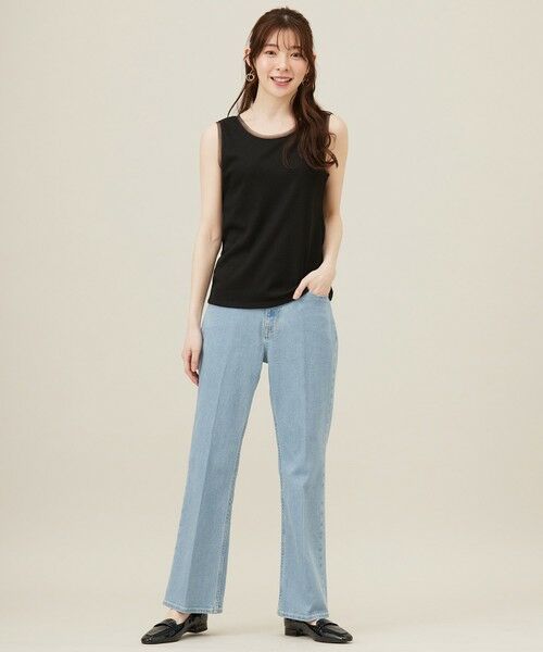 L size ONWARD(大きいサイズ) / エルサイズオンワード タンクトップ | 【洗える】チュールコンビラメ タンクトップ | 詳細13