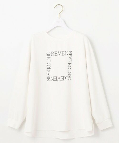 L size ONWARD(大きいサイズ) / エルサイズオンワード カットソー | 【洗える】2wayストレッチジョーゼットロゴ ロンT | 詳細8