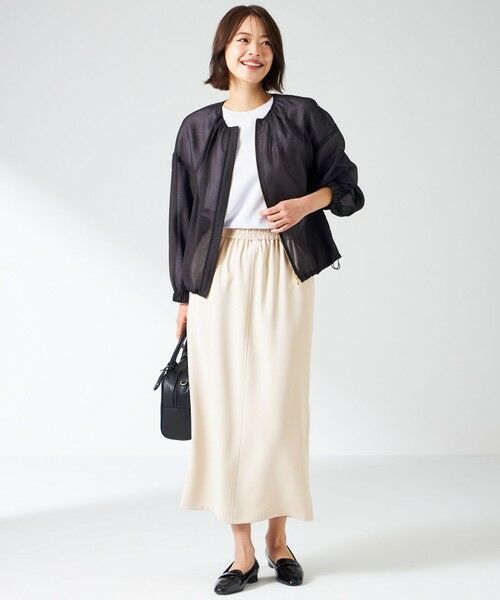 L size ONWARD(大きいサイズ) / エルサイズオンワード カットソー | 【洗える】2wayストレッチジョーゼットロゴ ロンT | 詳細11