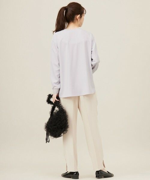 L size ONWARD(大きいサイズ) / エルサイズオンワード カットソー | 【洗える】2wayストレッチジョーゼットロゴ ロンT | 詳細20