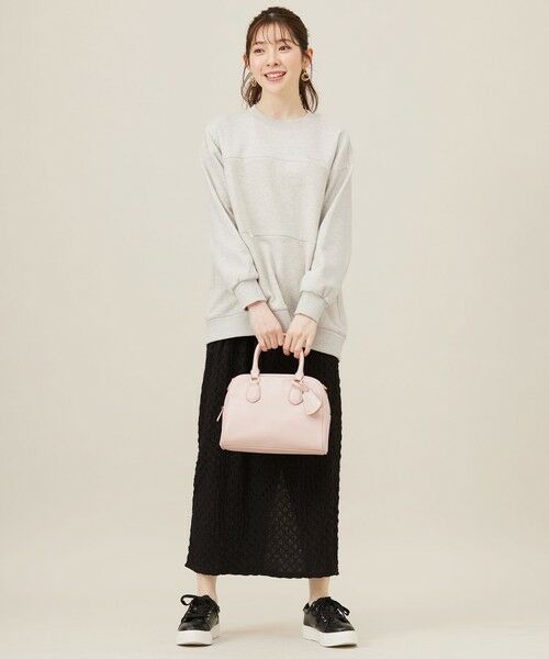 L size ONWARD(大きいサイズ) / エルサイズオンワード スウェット | 【貴島明日香さんコラボ】ラメ裏毛猫トレーニャー | 詳細1