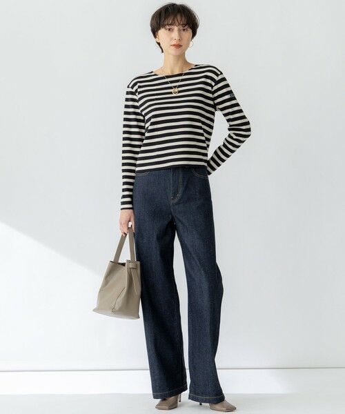 L size ONWARD(大きいサイズ) / エルサイズオンワード カットソー | 【CanCam４月号掲載/洗える】Armor-lux スムース バックボタン ボーダー カットソー | 詳細7