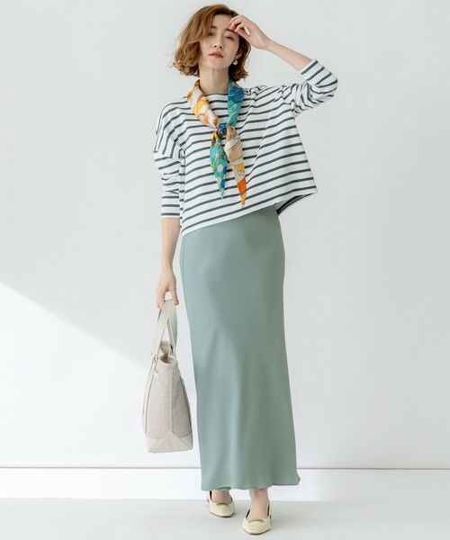 L size ONWARD(大きいサイズ) / エルサイズオンワード カットソー | 【洗える】Armor-lux スムース クロップド  ボーダー カットソー | 詳細19