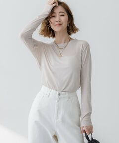 L size ONWARD(大きいサイズ) / エルサイズオンワード カットソー | 【Oggi5月号掲載/洗える】シアー レイヤード TEE