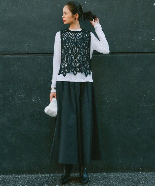 L size ONWARD(大きいサイズ) / エルサイズオンワード カットソー | 【Oggi5月号掲載/洗える】シアー レイヤード TEE | 詳細2