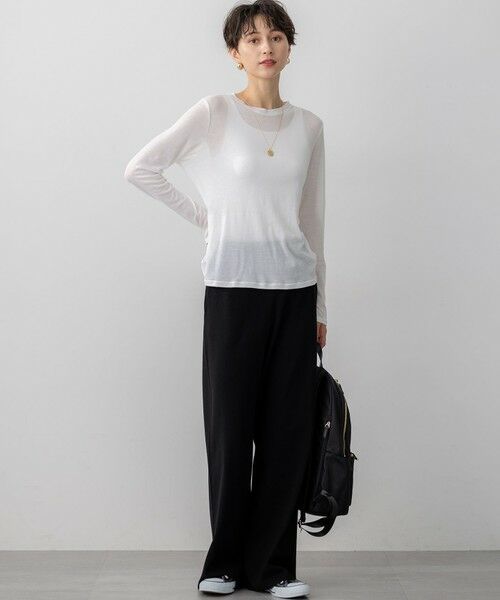 L size ONWARD(大きいサイズ) / エルサイズオンワード カットソー | 【Oggi5月号掲載/洗える】シアー レイヤード TEE | 詳細3