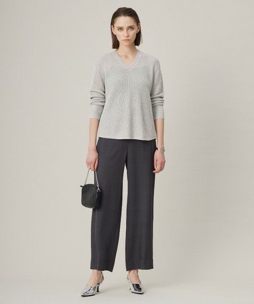 L size ONWARD(大きいサイズ) / エルサイズオンワード ニット・セーター | 【洗える】 ペーパーブレンドシャインニット Vネックプルオーバー | 詳細5