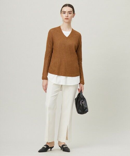 L size ONWARD(大きいサイズ) / エルサイズオンワード ニット・セーター | 【洗える】 ペーパーブレンドシャインニット Vネックプルオーバー | 詳細14