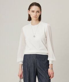 L size ONWARD(大きいサイズ) / エルサイズオンワード ニット・セーター | 【洗える】クロスコンビ シアースリーブニット