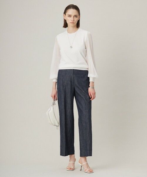 L size ONWARD(大きいサイズ) / エルサイズオンワード ニット・セーター | 【洗える】クロスコンビ シアースリーブニット | 詳細1