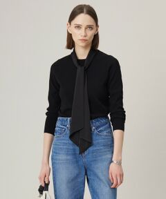 L size ONWARD(大きいサイズ) / エルサイズオンワード ニット・セーター | 【洗える】 クロスコンビ ボウタイニット