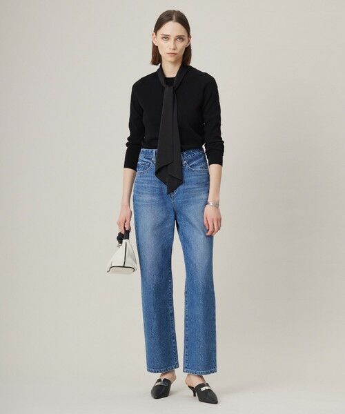 L size ONWARD(大きいサイズ) / エルサイズオンワード ニット・セーター | 【洗える】 クロスコンビ ボウタイニット | 詳細1