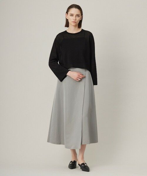 L size ONWARD(大きいサイズ) / エルサイズオンワード ニット・セーター | 【洗える】 リネンレーヨンハイゲージ クロップドプルオーバー | 詳細1