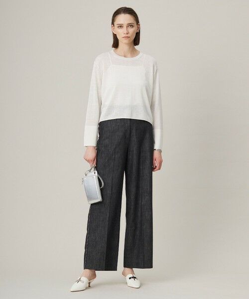 L size ONWARD(大きいサイズ) / エルサイズオンワード ニット・セーター | 【洗える】 リネンレーヨンハイゲージ クロップドプルオーバー | 詳細16