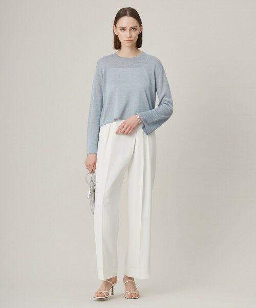 L size ONWARD(大きいサイズ) / エルサイズオンワード ニット・セーター | 【洗える】 リネンレーヨンハイゲージ クロップドプルオーバー | 詳細23