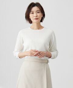 L size ONWARD(大きいサイズ) / エルサイズオンワード ニット・セーター | 【洗える】Cotton Acetate ストライプ ニット プルオーバー