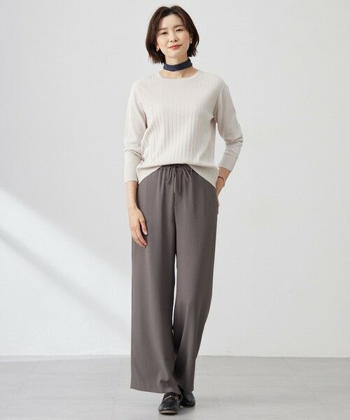 L size ONWARD(大きいサイズ) / エルサイズオンワード ニット・セーター | 【洗える】Cotton Acetate ストライプ ニット プルオーバー | 詳細19