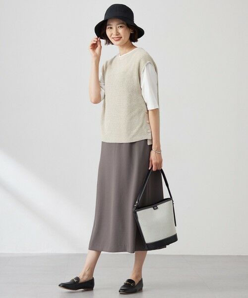 L size ONWARD(大きいサイズ) / エルサイズオンワード ベスト | 【洗える】Linen Cotton Vest  ニット ベスト | 詳細7