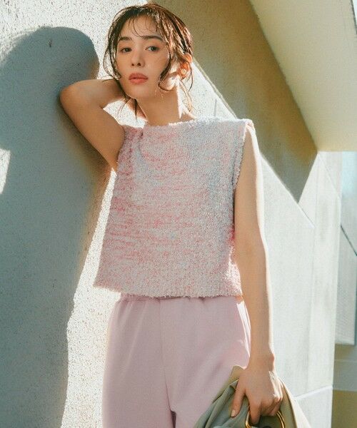 L size ONWARD(大きいサイズ) / エルサイズオンワード ベスト | 【前後着用可】リボンヤーン ベスト | 詳細5