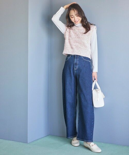 L size ONWARD(大きいサイズ) / エルサイズオンワード ベスト | 【前後着用可】リボンヤーン ベスト | 詳細8