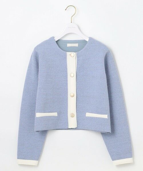 L size ONWARD(大きいサイズ) / エルサイズオンワード カーディガン・ボレロ | バイカラーラメニット カーディガン | 詳細10