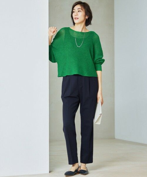 L size ONWARD(大きいサイズ) / エルサイズオンワード ニット・セーター | 【洗える】リネンミドルゲージドルマンスリーブ ニット | 詳細2