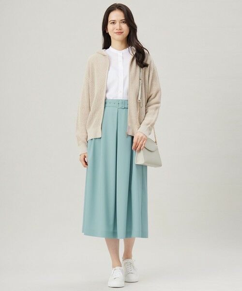 L size ONWARD(大きいサイズ) / エルサイズオンワード パーカー | 【洗える】リネンミドルゲージフーディ ニット | 詳細2