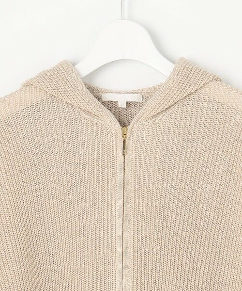 L size ONWARD(大きいサイズ) / エルサイズオンワード パーカー | 【洗える】リネンミドルゲージフーディ ニット | 詳細4